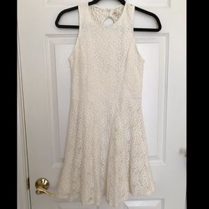 Hollister White Lace Fit-and-Flair Dress